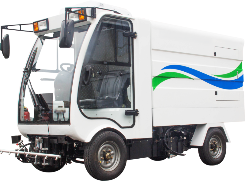 Airuite Q6G pure electric flushing vehicle, front three-quarter view